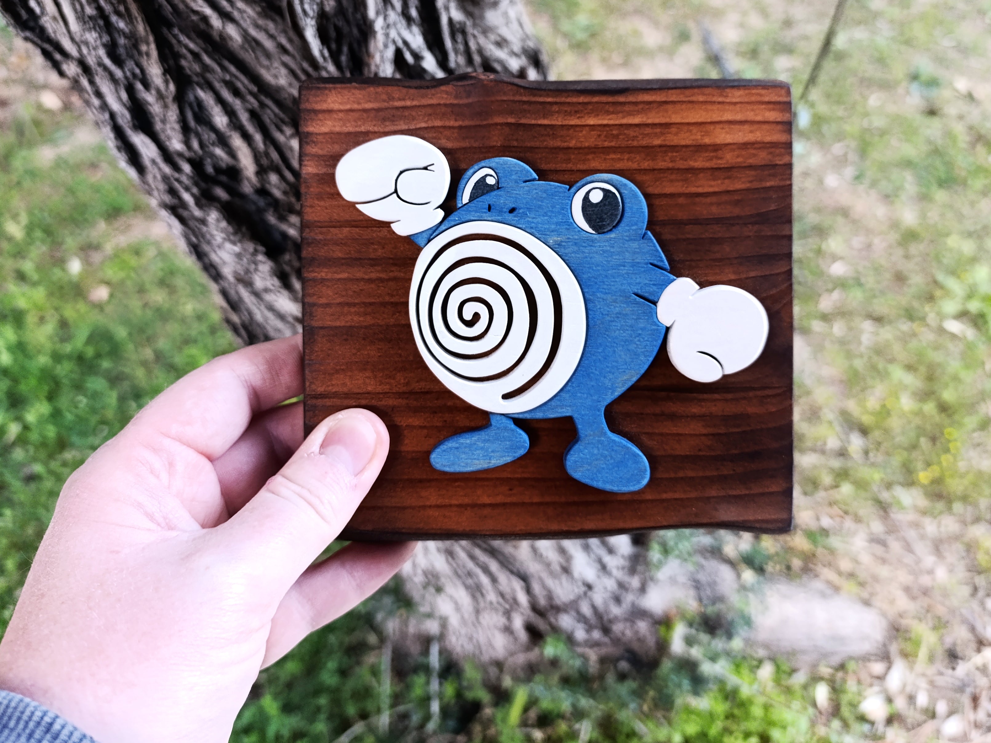 Poliwhirl (Available now) - Pokemon wood art