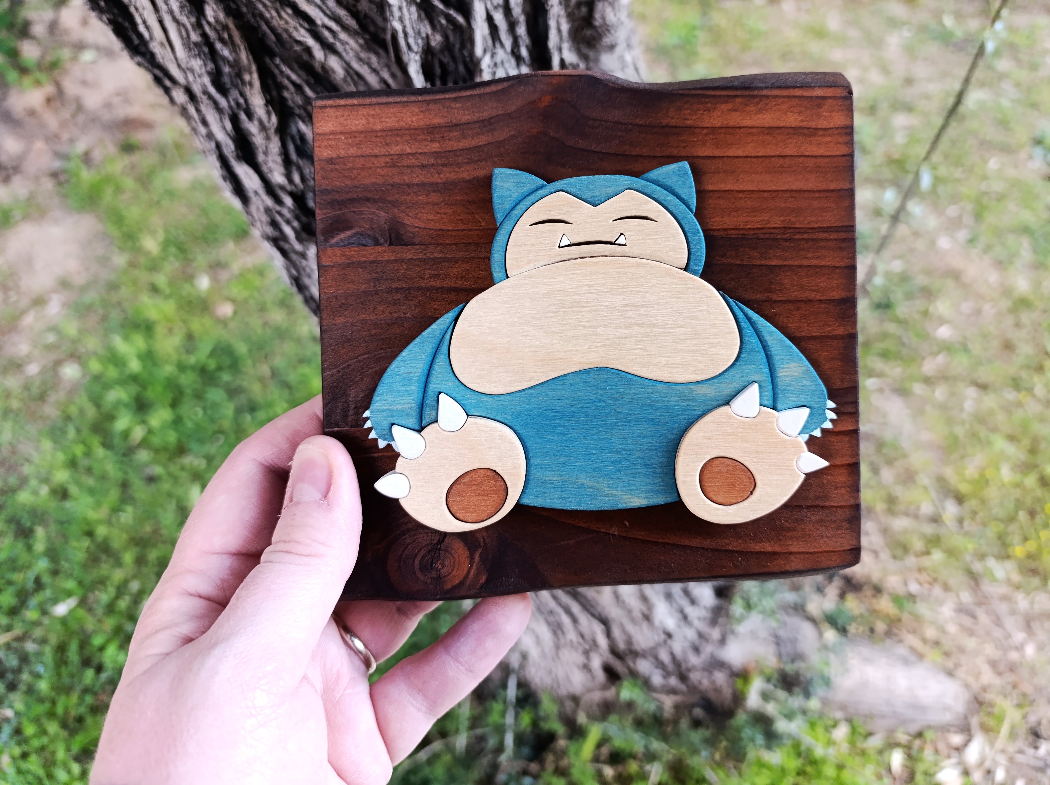 Snorlax (Available now) - Pokemon wood art