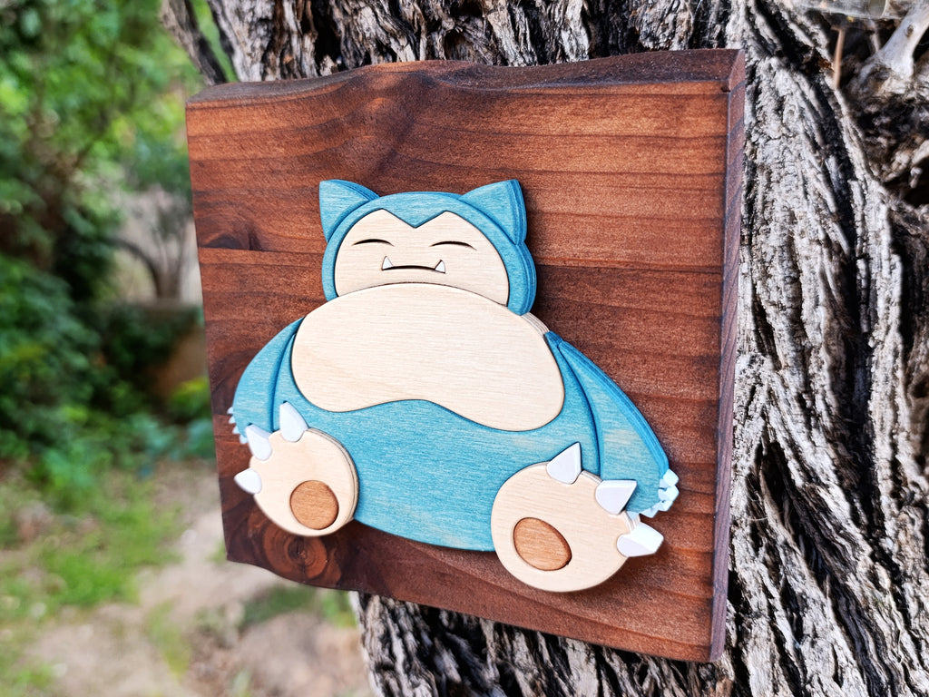 Snorlax (Available now) - Pokemon wood art