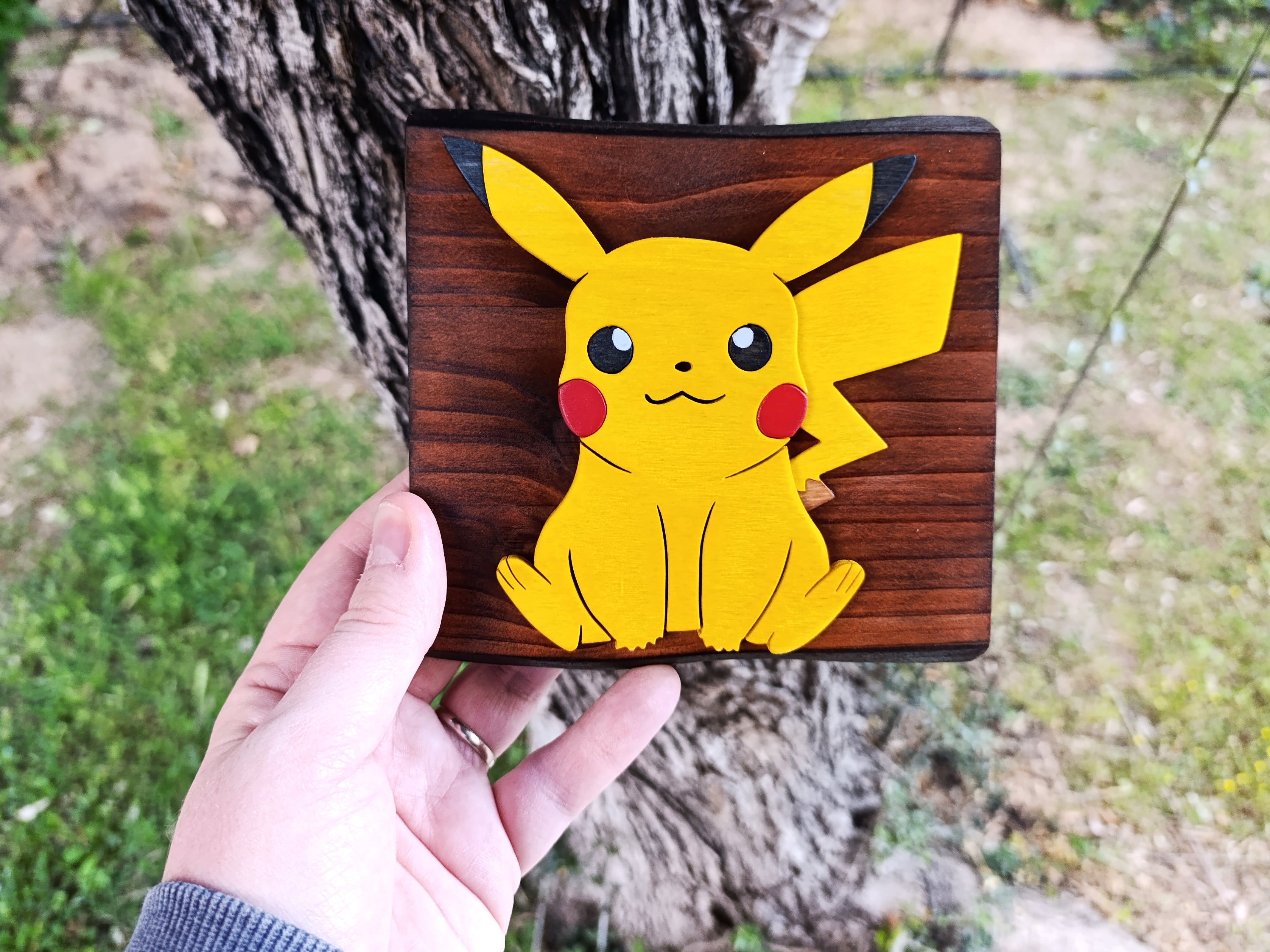 Pikachu (Available now) - Pokemon wood art