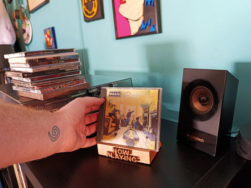 Now Playing CD Stand - Oak & Walnut (Made to order)
