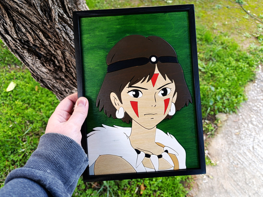 Princess Mononoke (Made to order) - Studio Ghibli wood art