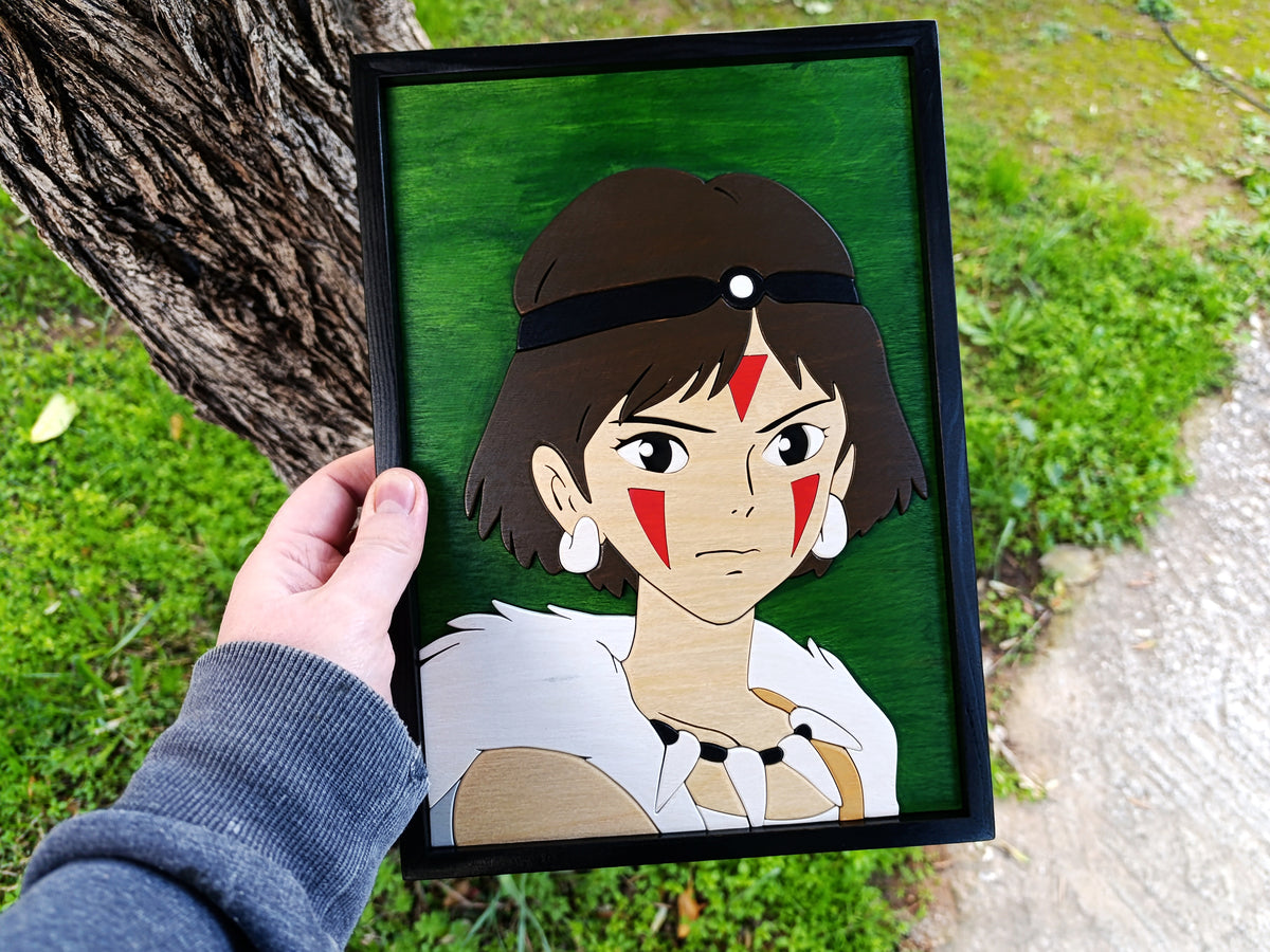 Princess Mononoke (Made to order) - Studio Ghibli wood art