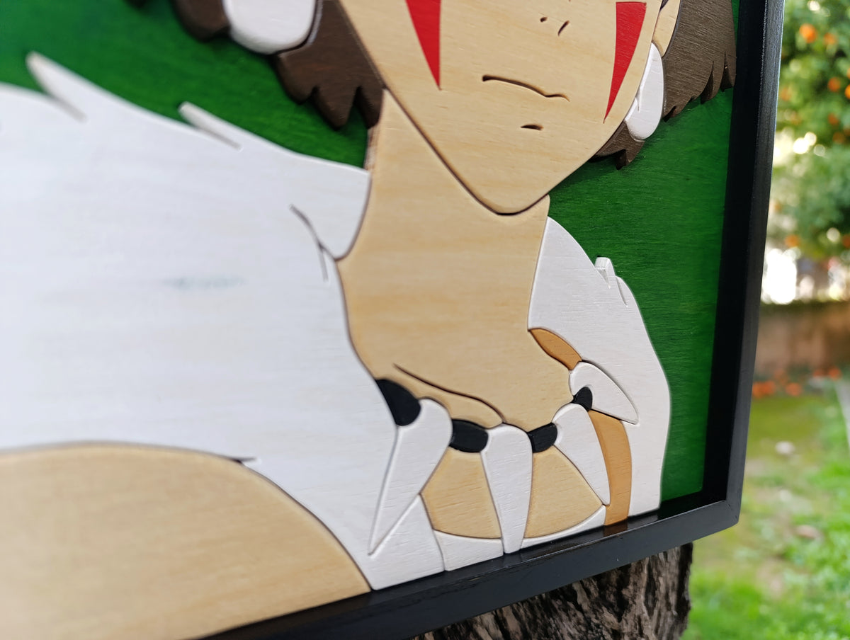 Princess Mononoke (Made to order) - Studio Ghibli wood art