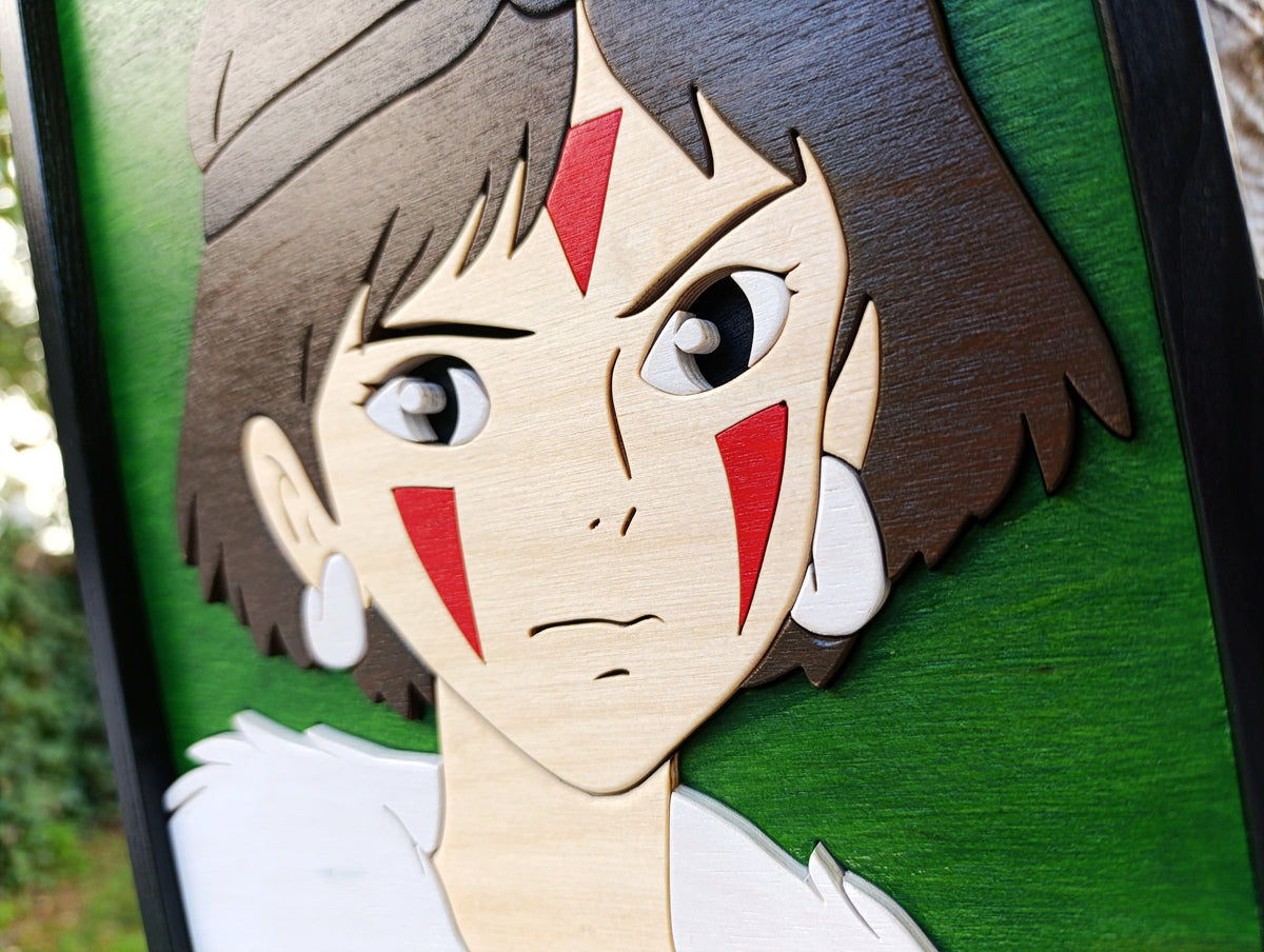 Princess Mononoke (Made to order) - Studio Ghibli wood art