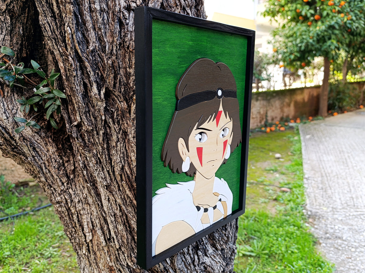 Princess Mononoke (Made to order) - Studio Ghibli wood art