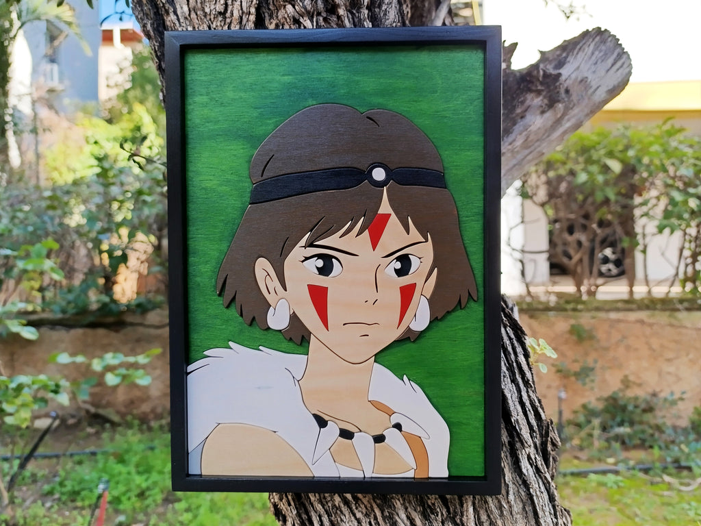 Princess Mononoke (Made to order) - Studio Ghibli wood art