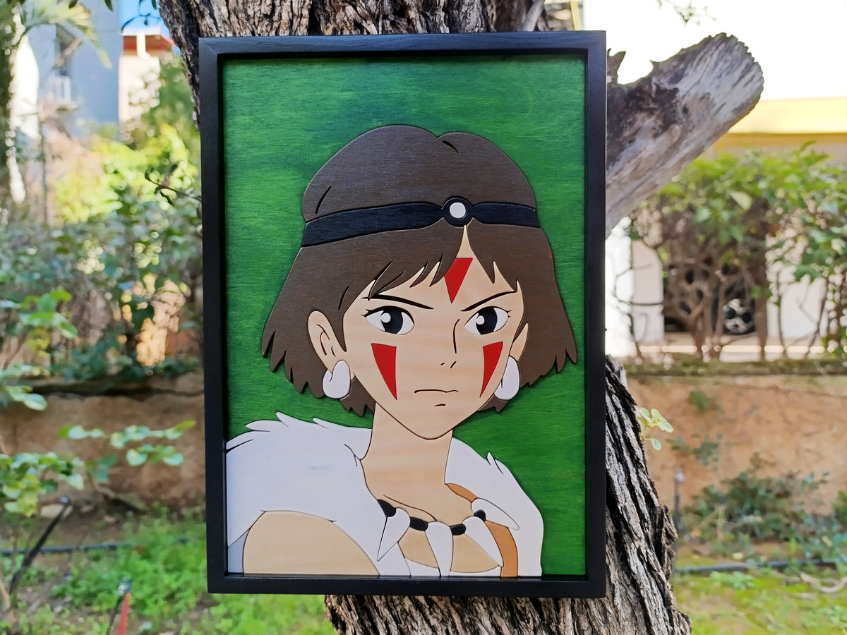 Princess Mononoke (Made to order) - Studio Ghibli wood art
