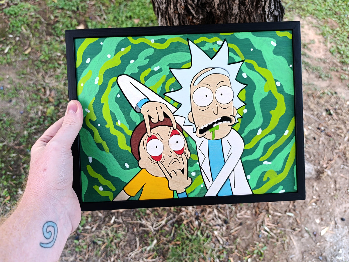 Rick and Morty - Handmade Wood Art (Made to order)