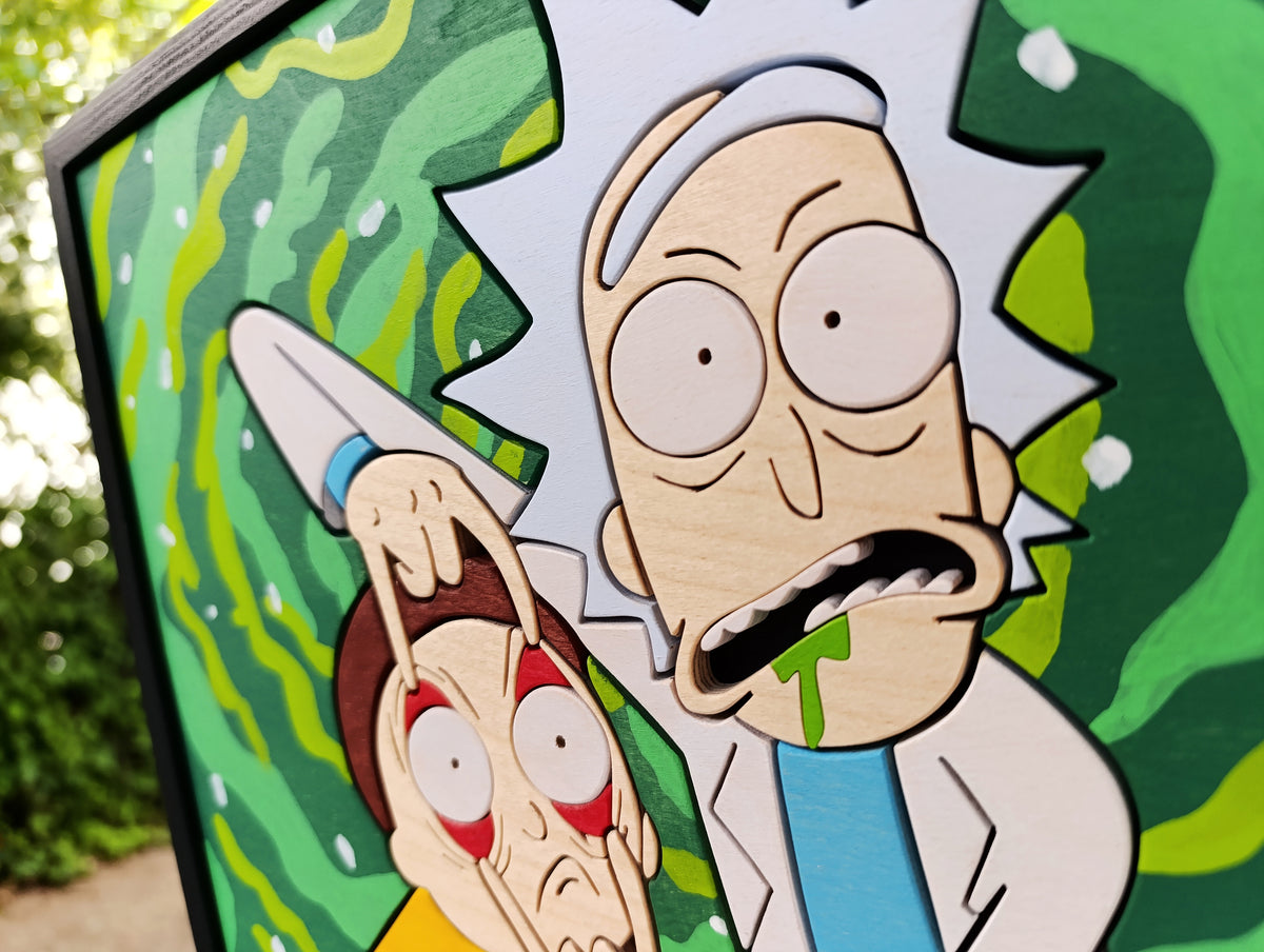Rick and Morty - Handmade Wood Art (Made to order)