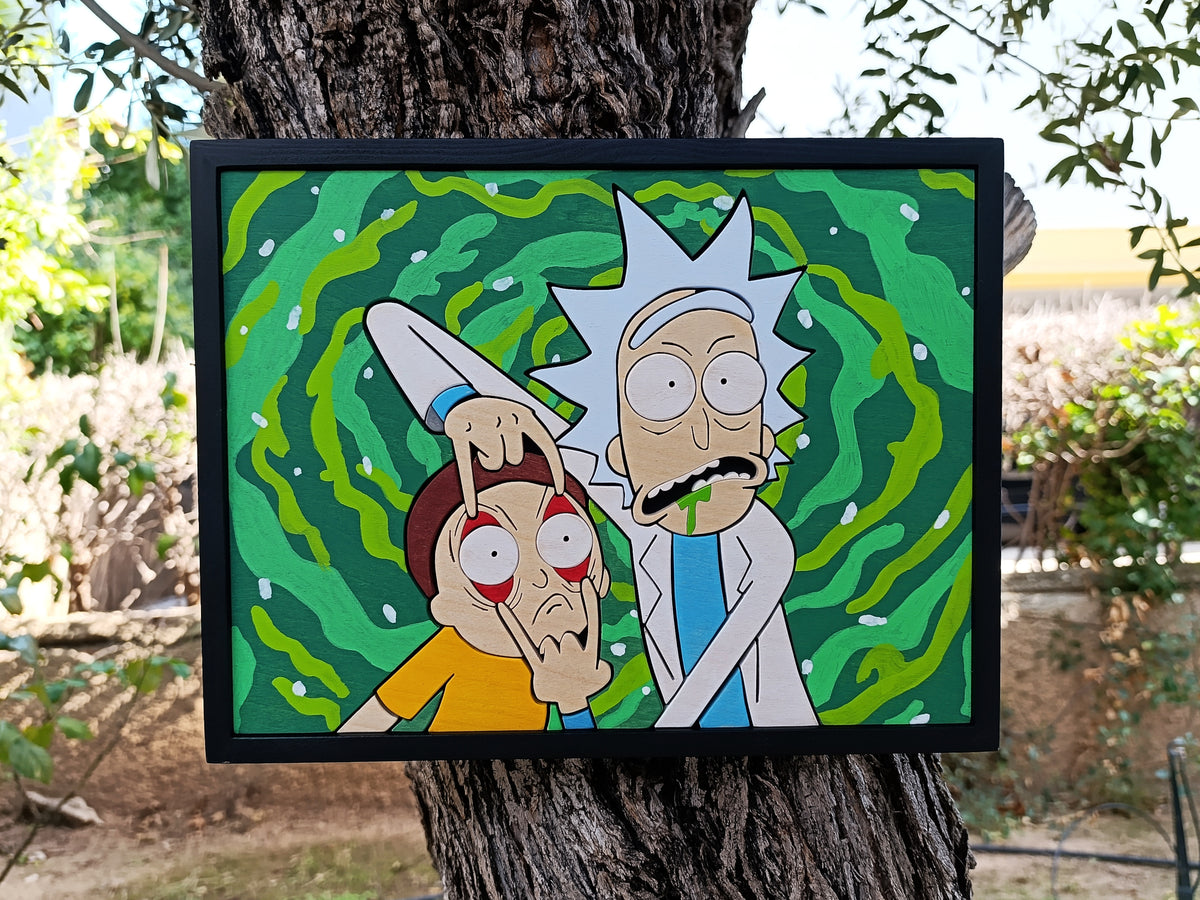 Rick and Morty - Handmade Wood Art (Made to order)