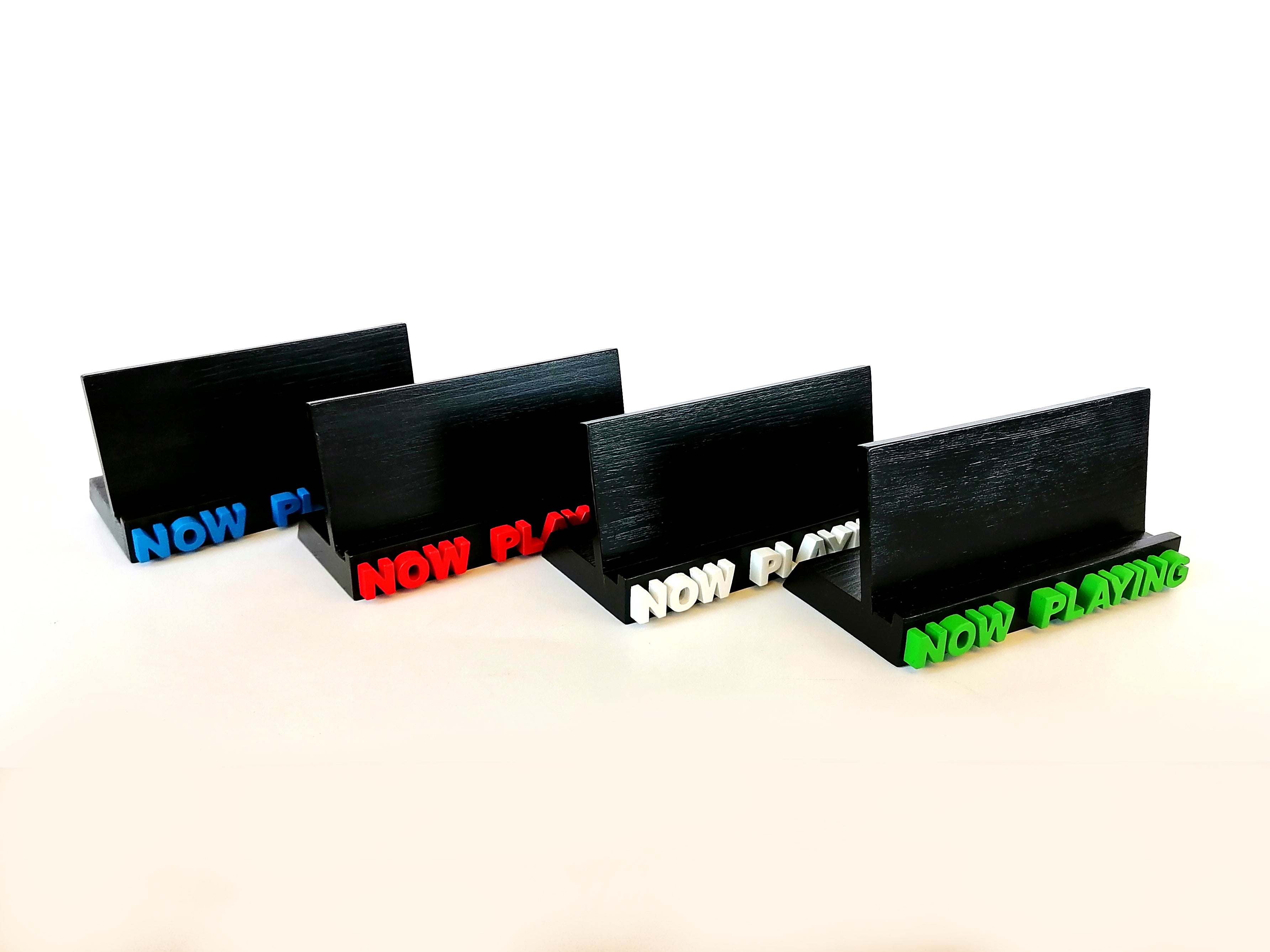 Now Playing Vinyl Record stand - Black with your choice of letter colour