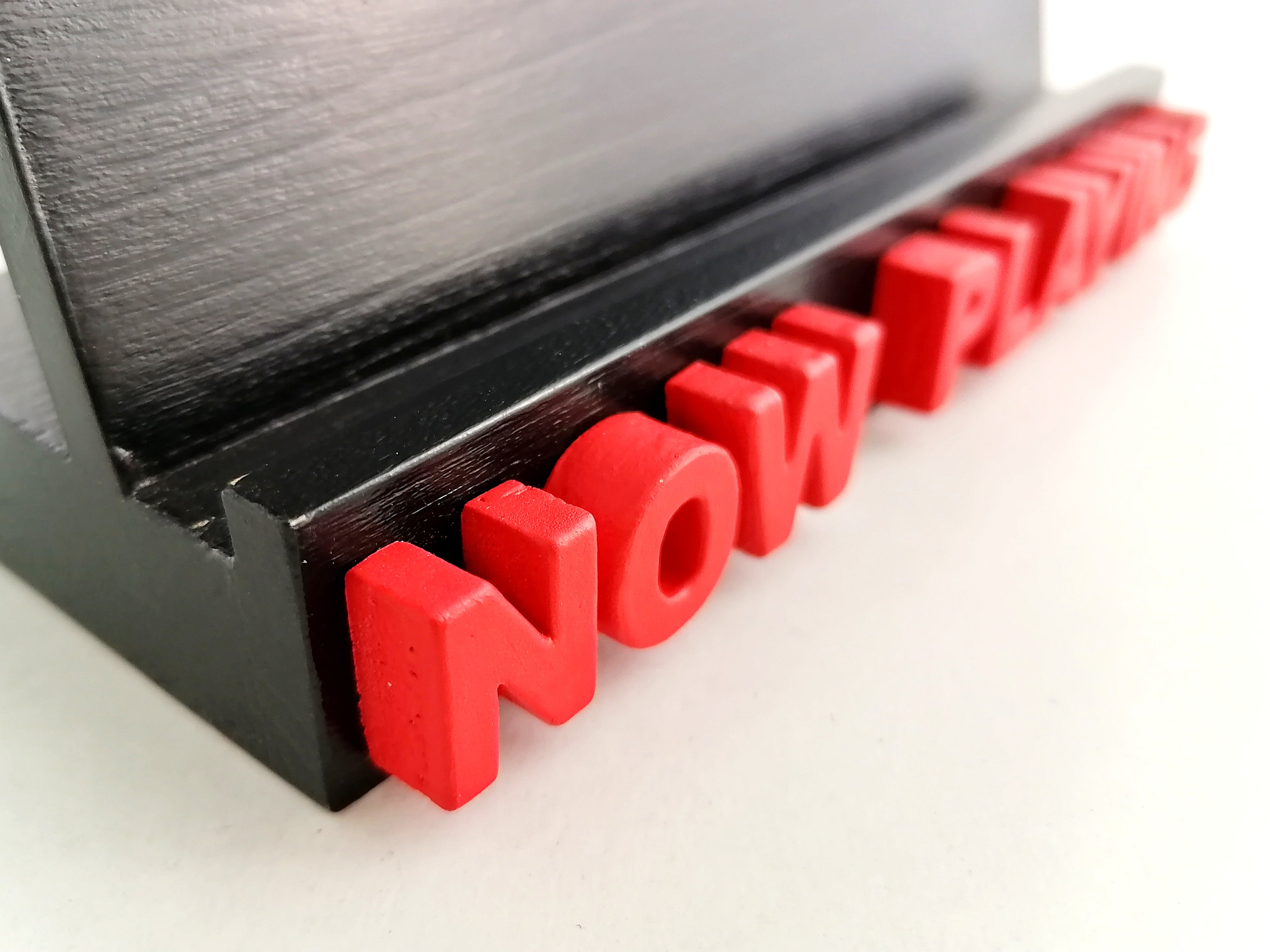 Now Playing Vinyl Record stand - Black with your choice of letter colour