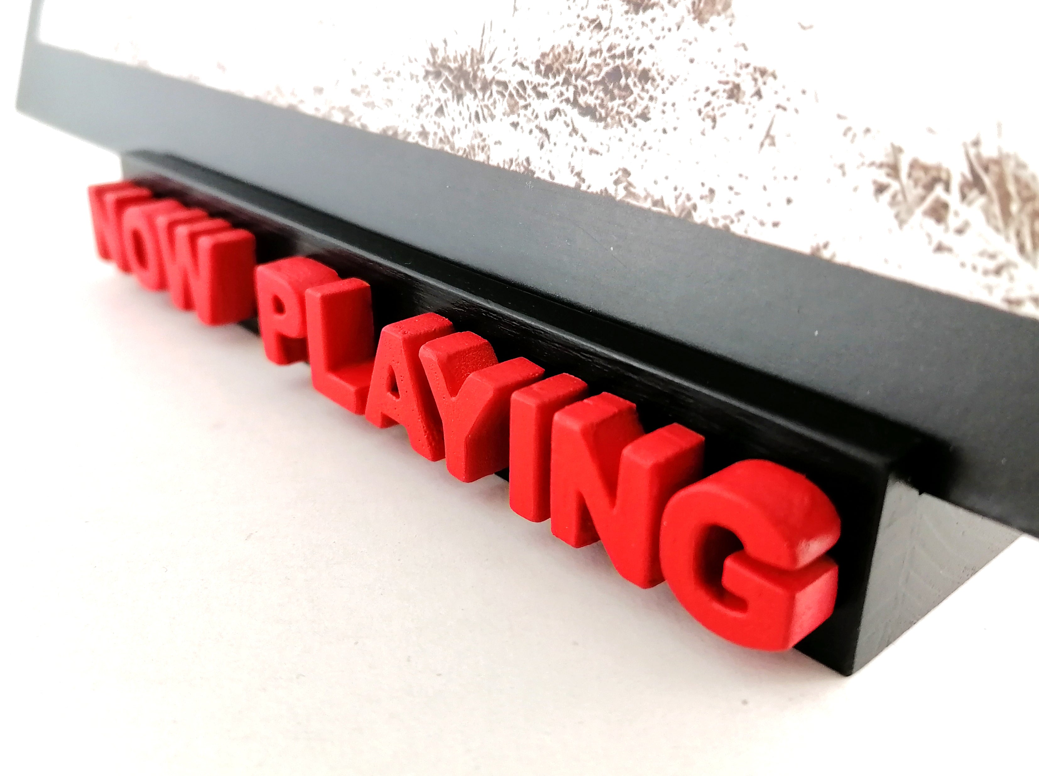 Now Playing Vinyl Record stand - Black with your choice of letter colour