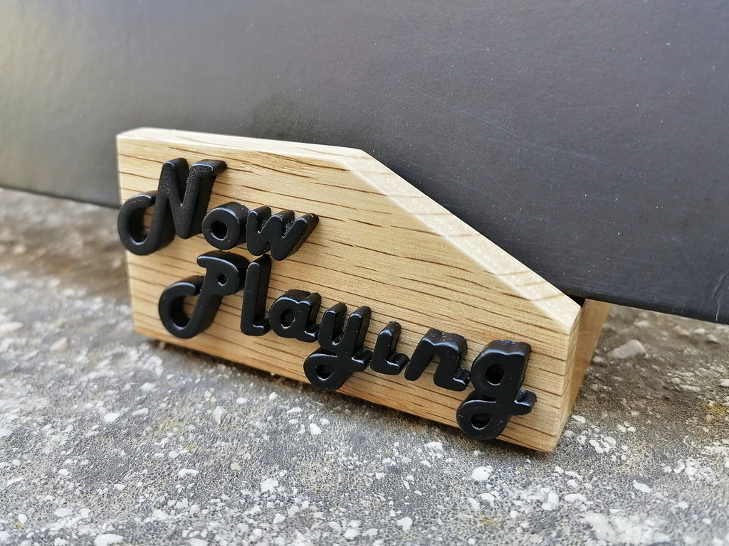 Mini Now Playing Vinyl Record stand - Oak & black