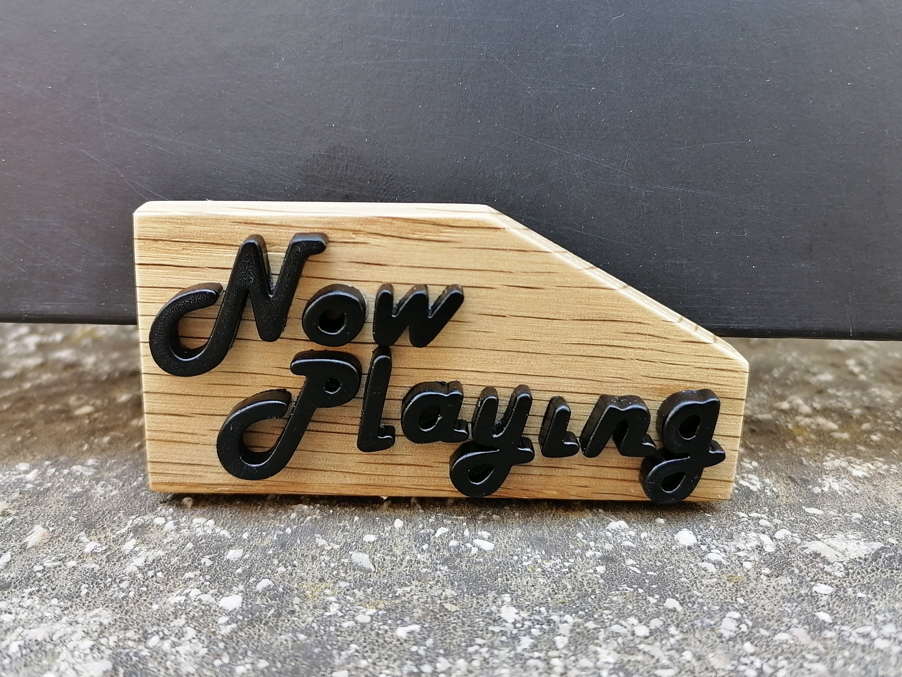 Mini Now Playing Vinyl Record stand - Oak & black