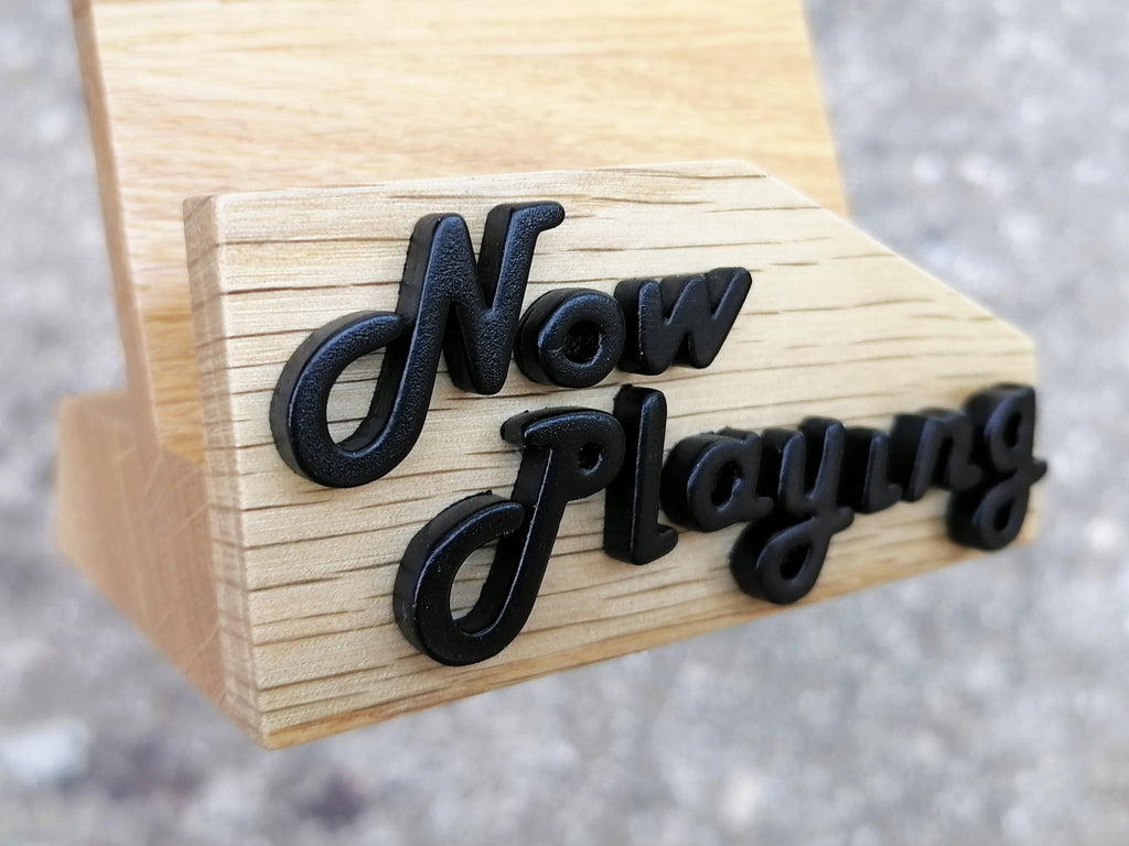 Mini Now Playing Vinyl Record stand - Oak & black