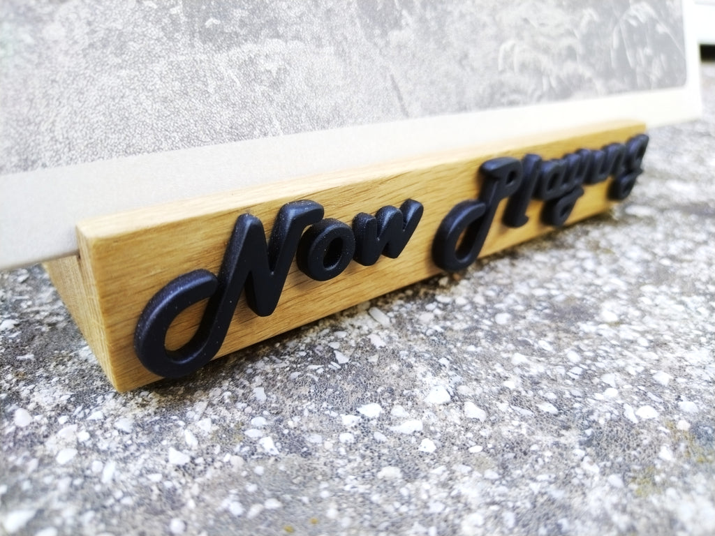 Now Playing Vinyl Record stand - Oak & black