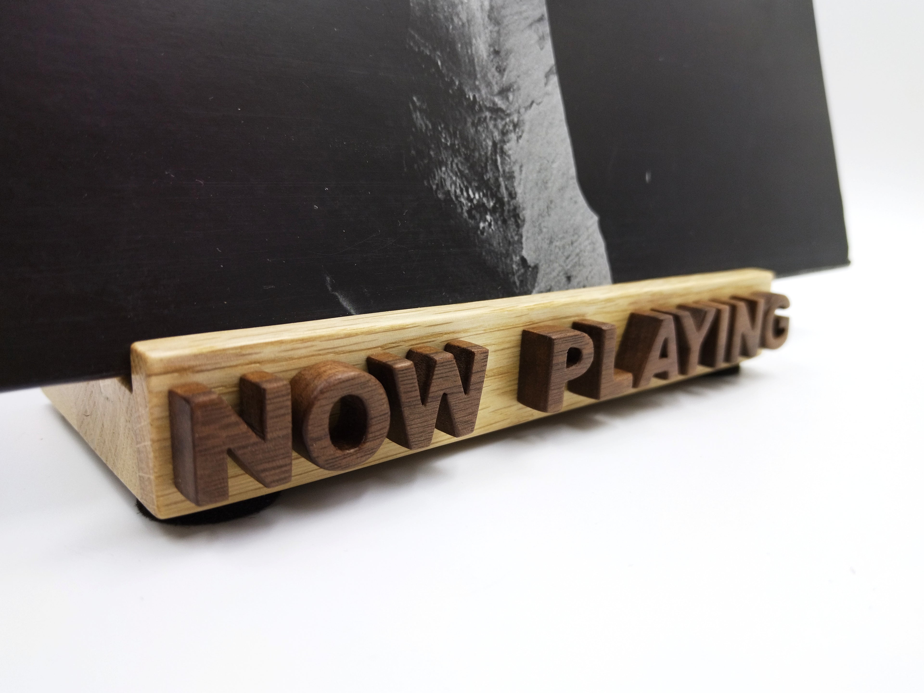 Now Playing Vinyl Record stand - Oak & walnut