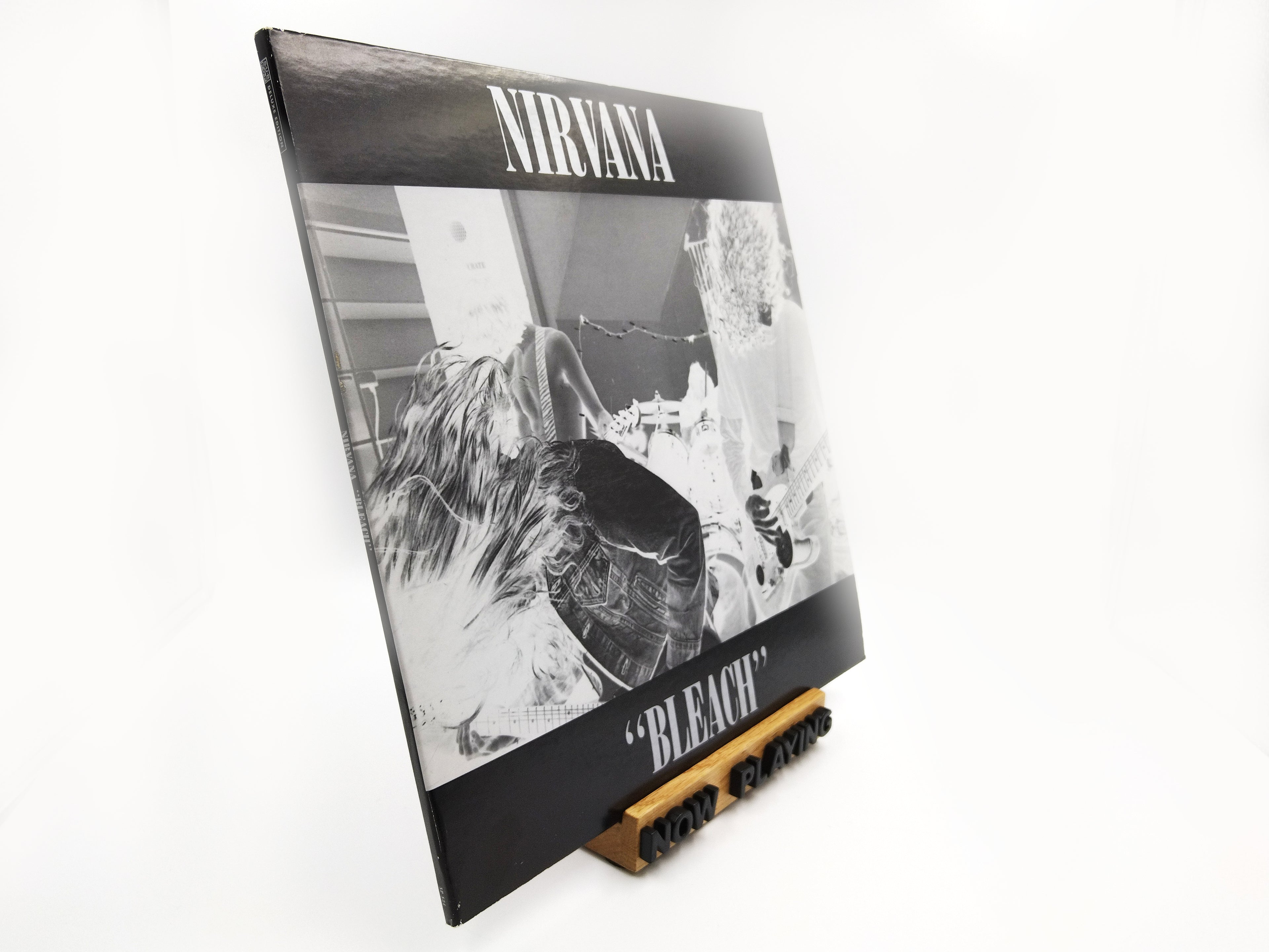 Now Playing Vinyl Record stand - Oak & black