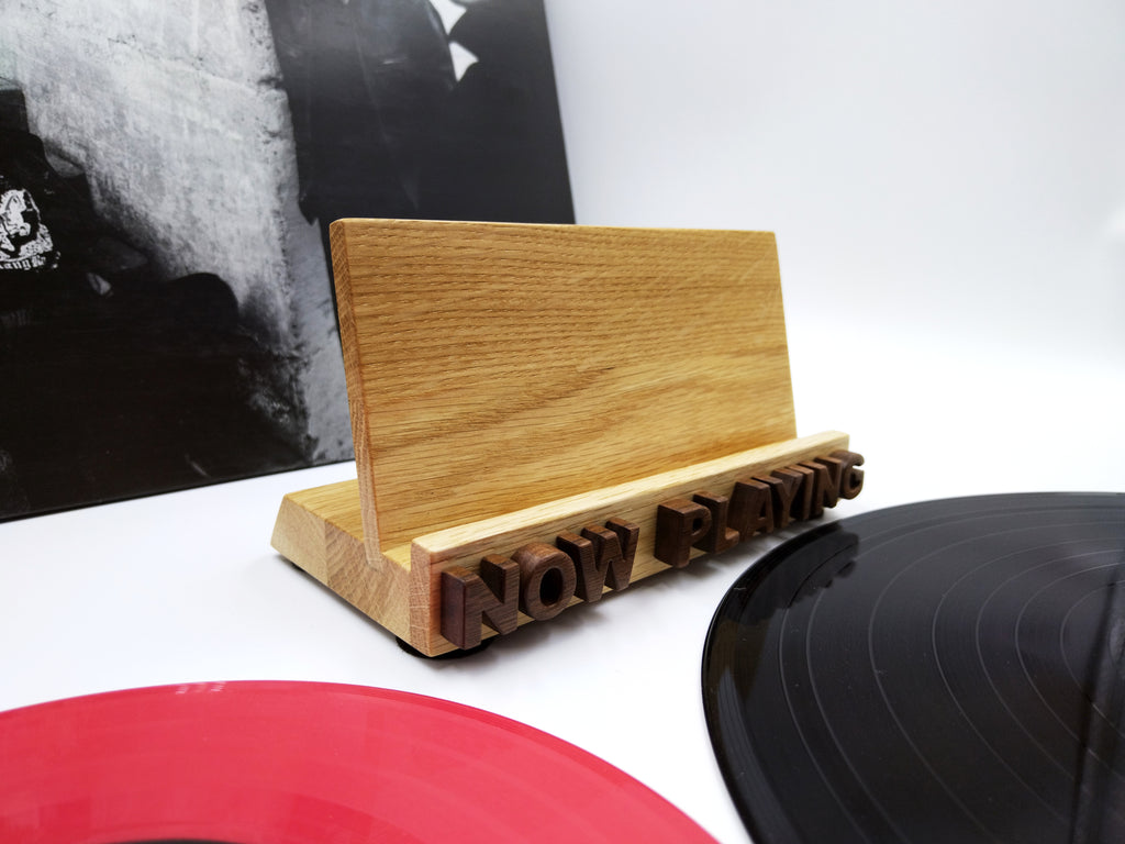 Now Playing Vinyl Record stand - Oak & walnut