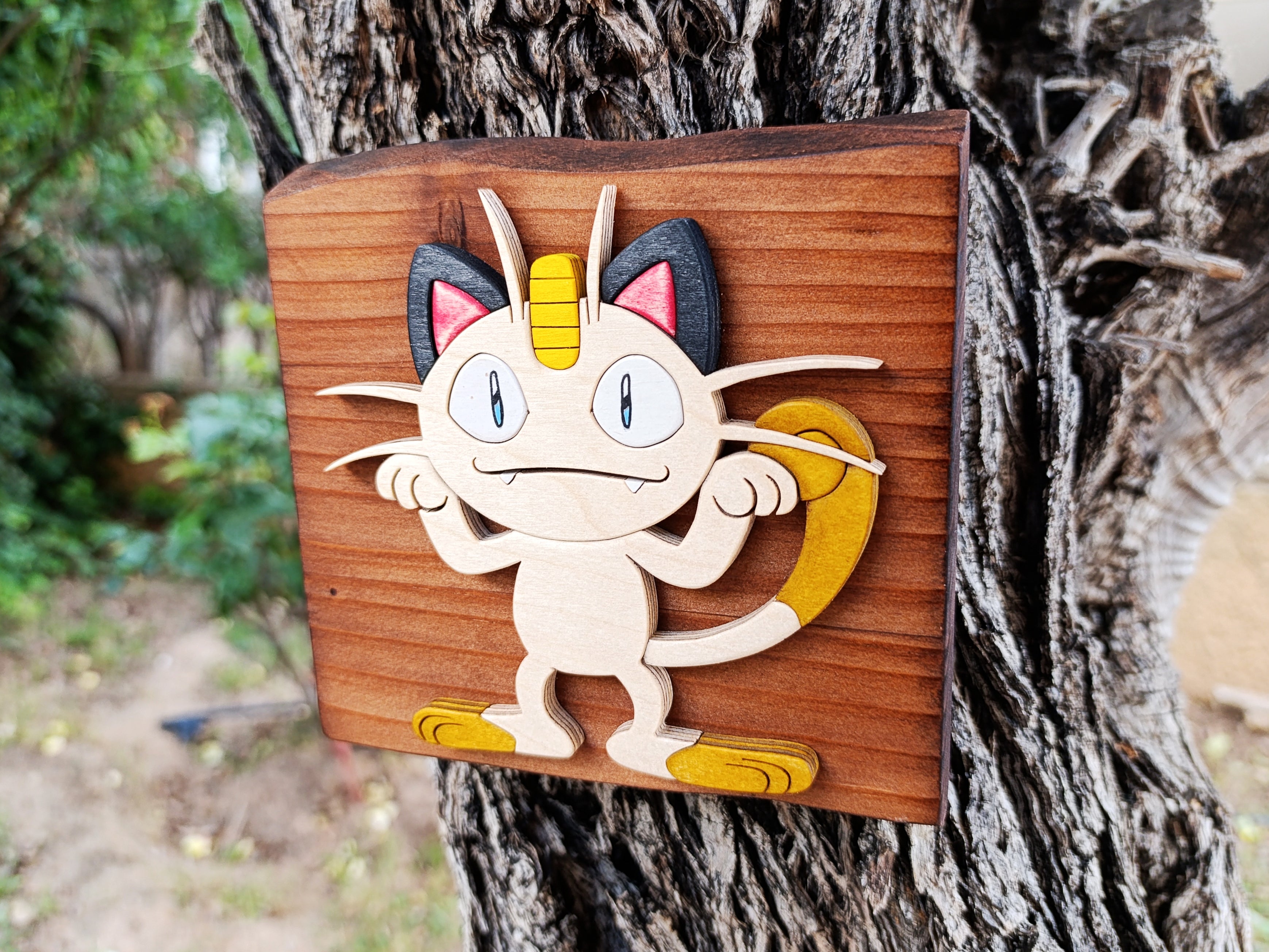 Meowth (Available now) - Pokemon wood art