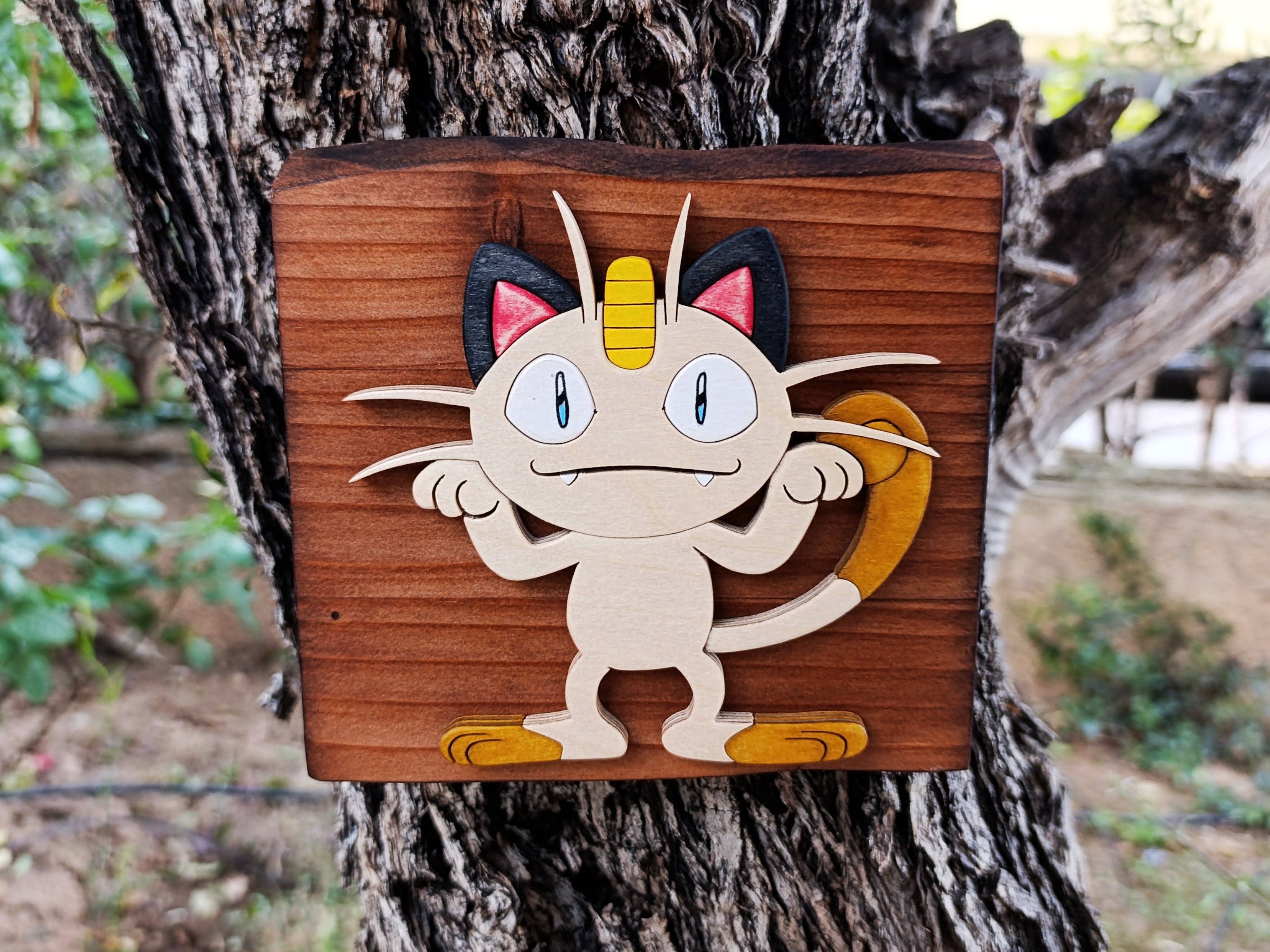 Meowth (Available now) - Pokemon wood art