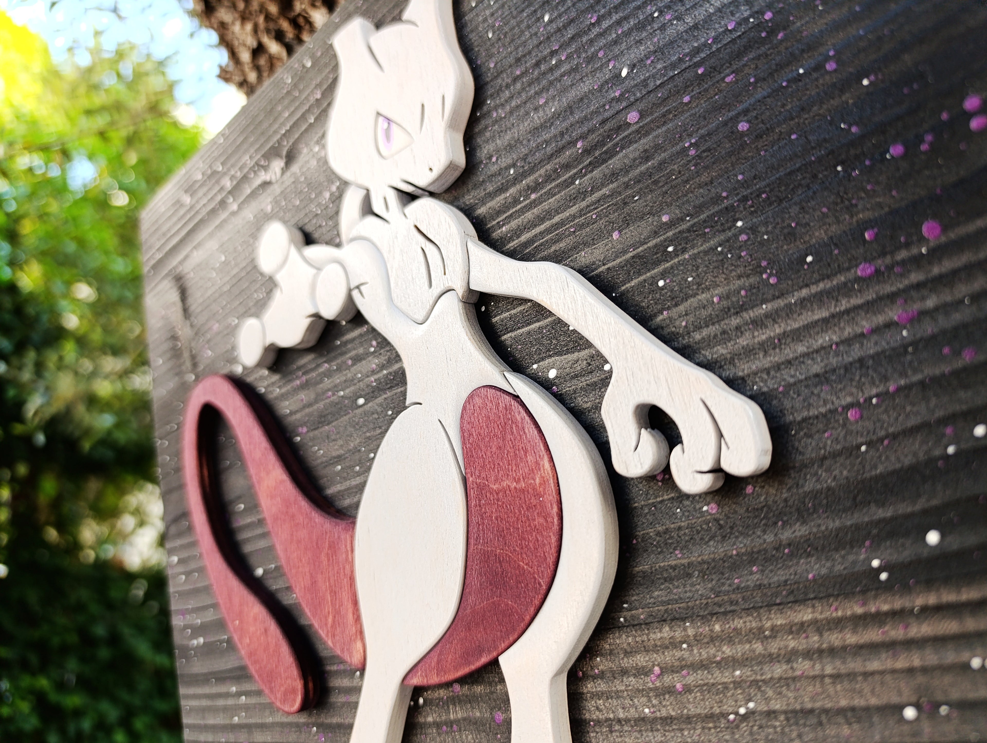 Mewtwo (Available now) - Pokemon wood art