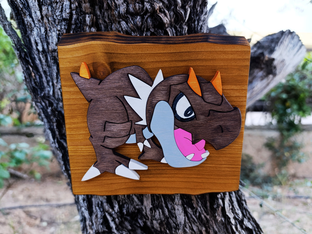 Tyrunt (Made to order) - Pokemon wood art