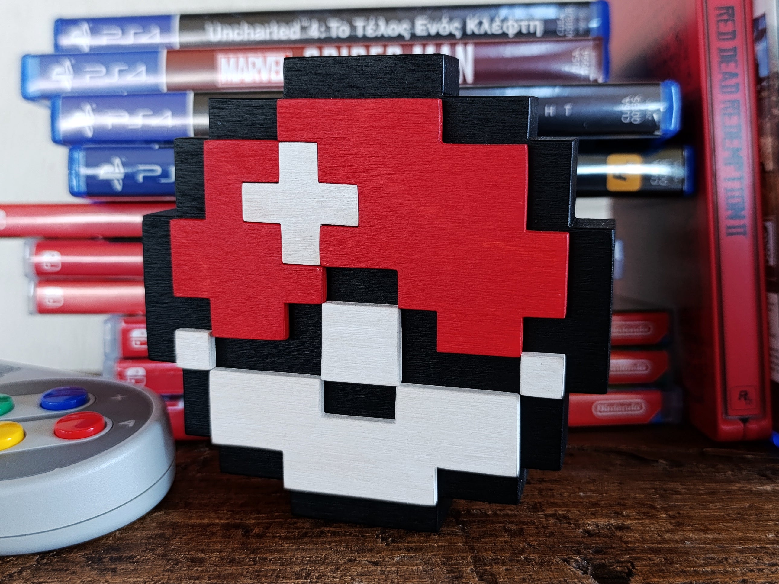 Pokeball 8-bit wood pop (Available now)