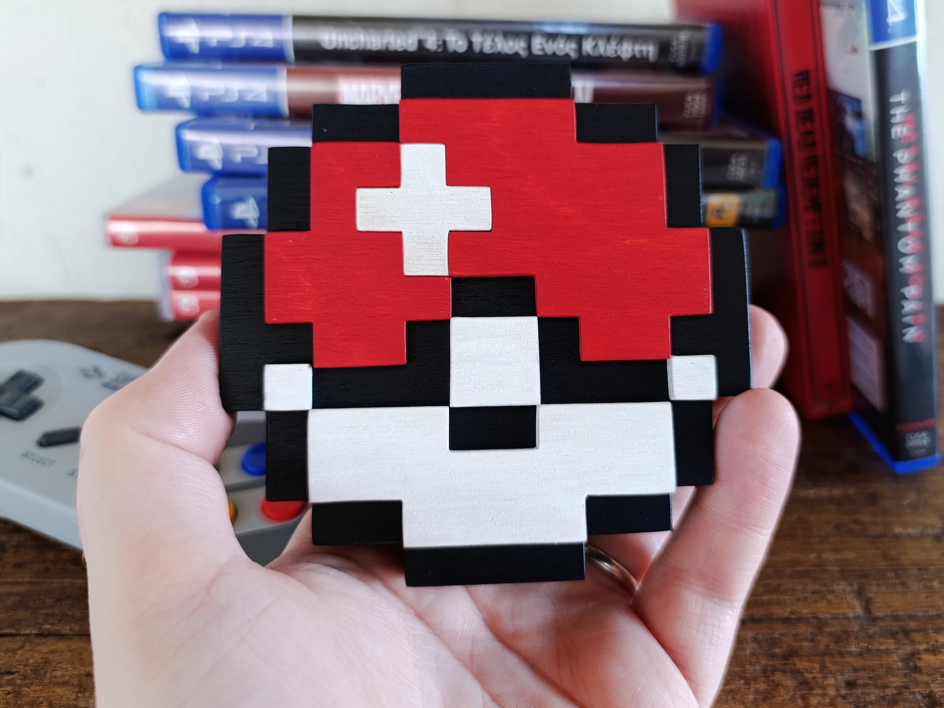 Pokeball 8-bit wood pop (Available now)