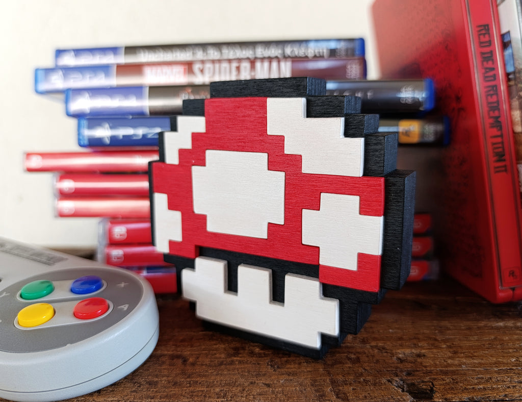 Mario mushroom 8-bit Wood Pop (Available now)