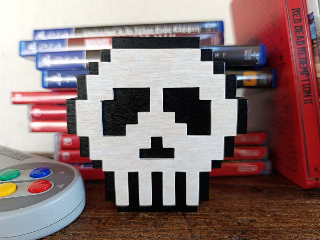 Skull 8-bit wood pop (Available now)
