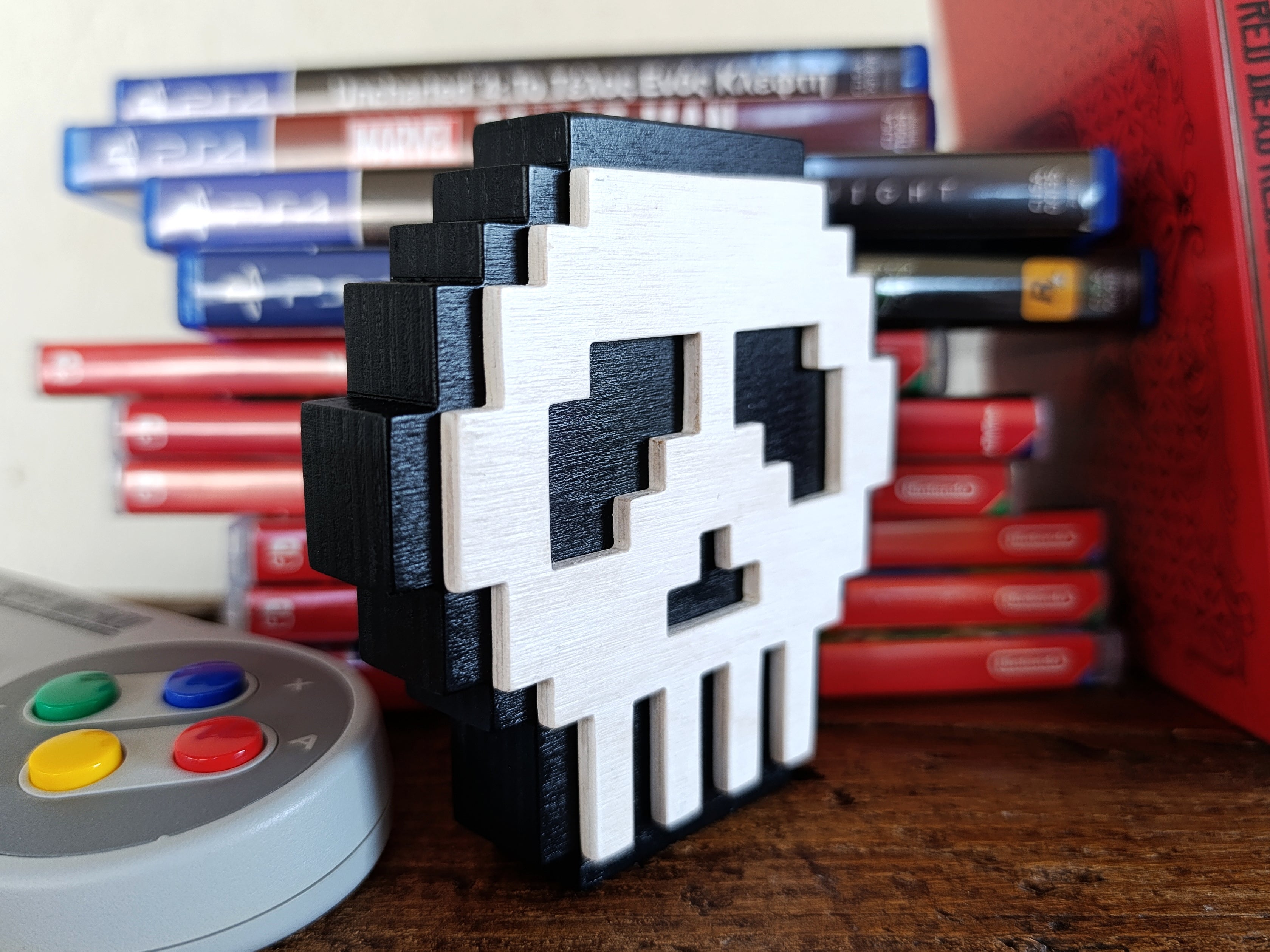 Skull 8-bit wood pop (Available now)
